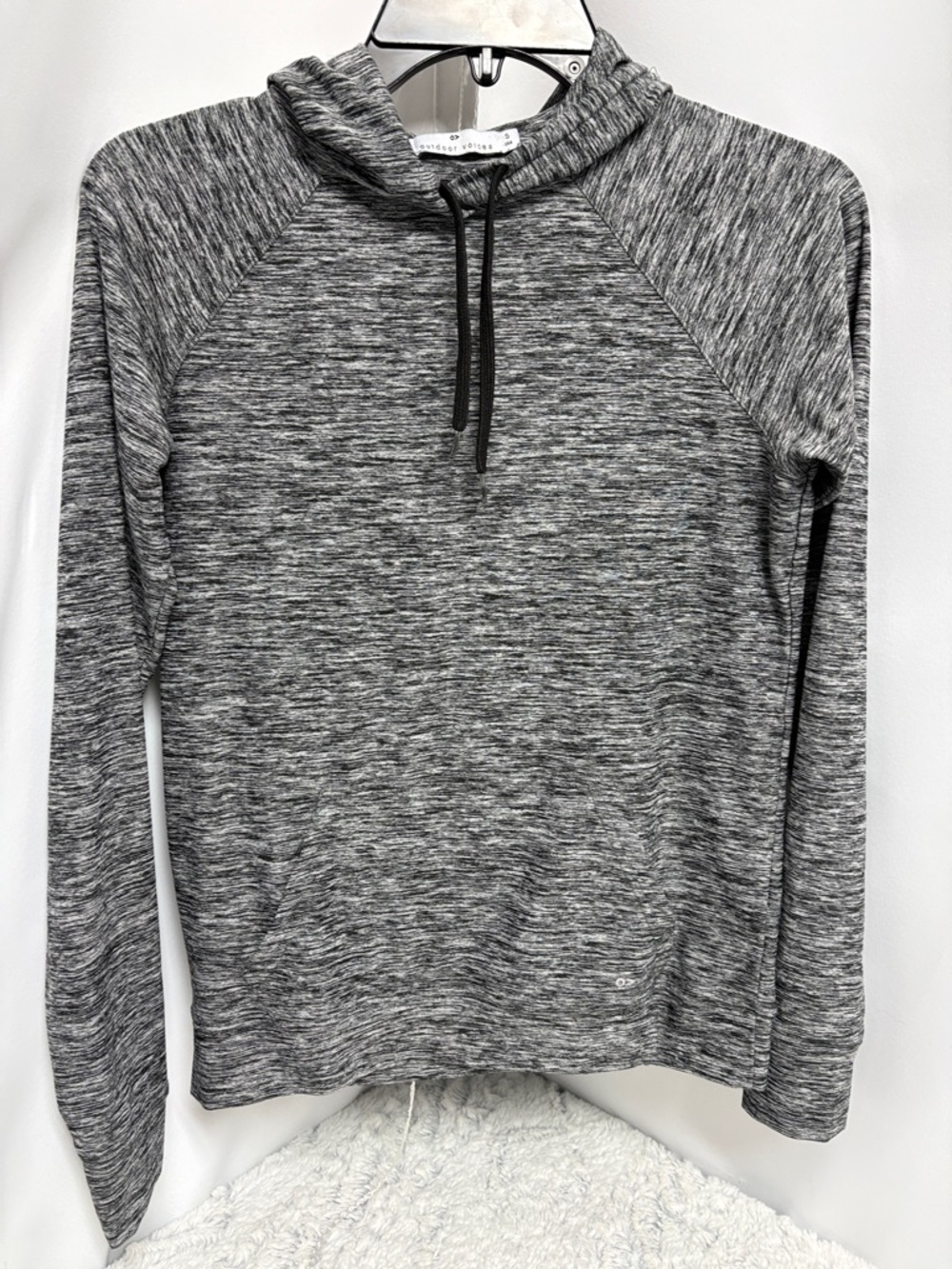 Outdoor Voices Heather Gray Pullover Hoodie - Marled Long Sleeve small